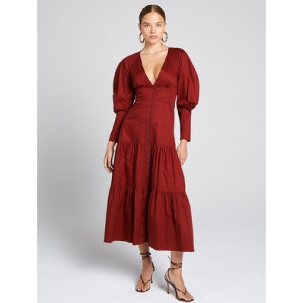 A.L.C. Deep Red Midi Dress